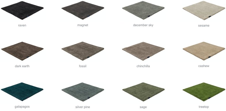 Kymo Teppiche Farbpalette mit 12 Fabern