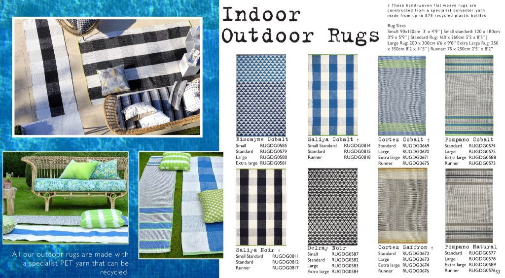 Outdoor-Teppich Saliya Noir und Cobalt