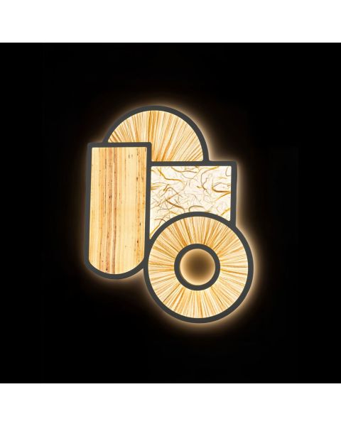 Aqua Creations Miami 1 Wall Light, Farbe Raw, Gold & Paper 1