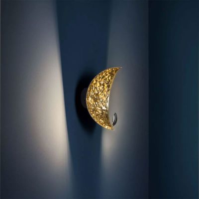 Catellani & Smith Wandleuchte Stchu Moon 05, außen weiß, innen Gold, Seitenansicht
