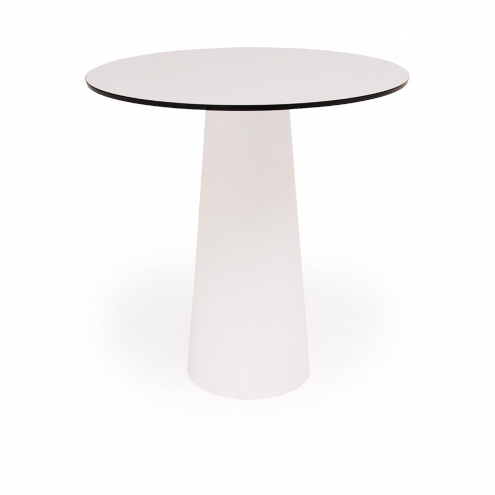 Container Table Top HPL - Tischplatte weiß - Fuß weiß