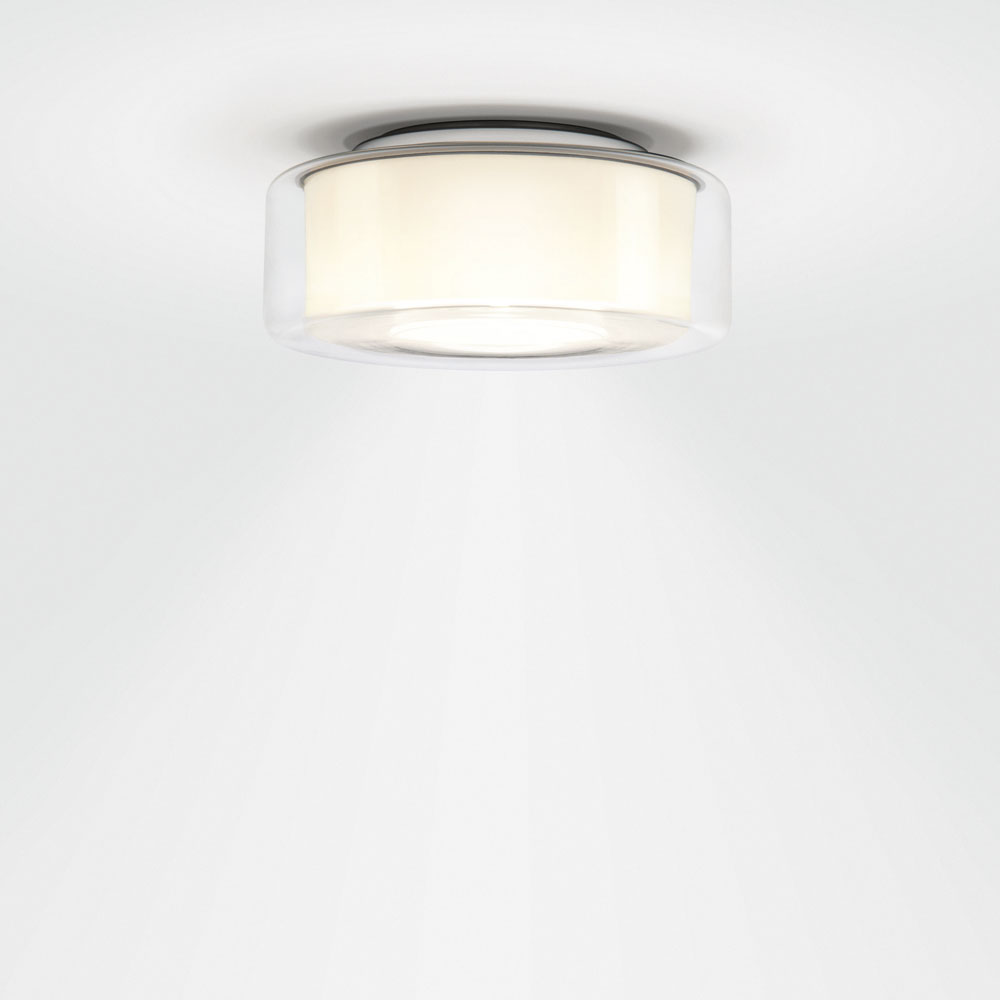 Curling Ceiling - Glasschirm klar/ Reflektor zylindrisch opal