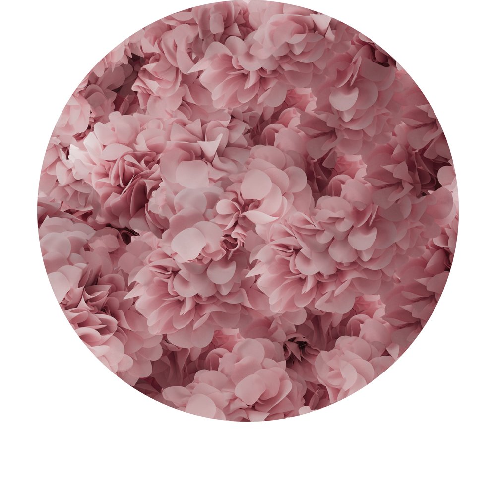 Moooi Carpets - Veloursteppich Hortensia Rund - Farbe Pink