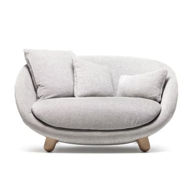 Moooi Love Sofa - Bezug Liscio/ Farbe Nebbia/ Füße weiß gewaschen