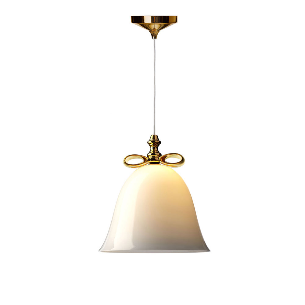 Moooi Hängeleuchte Bell Lamp Large - Schirm weiß/ Schleife gold