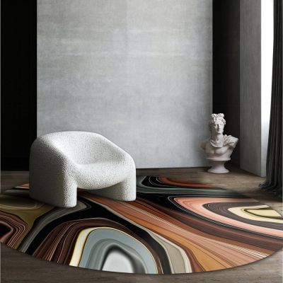 Moooi Carpets - Liquid Layers Agate - Rund Raumansicht