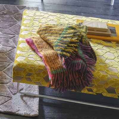 Designers Guild Sitzbank bezogen mit Bezugsstoff Fitzrovia, Farbe Ochre