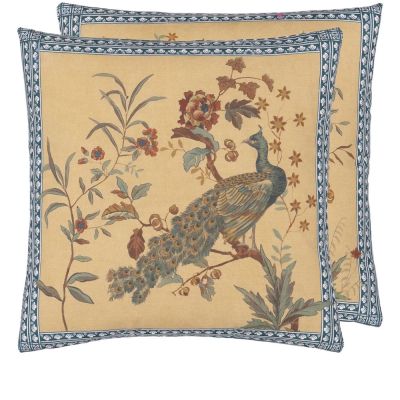 John Derian Dekokissen Peacock Toile Sepia
