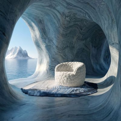 Moooi Carpets Teppich Future Fossils Slate, Raumansicht