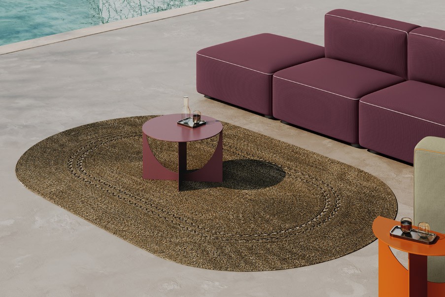 Sio Outdoor Teppich von Kvadrat in ovaler Form